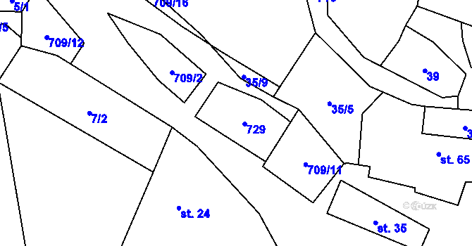 Parcela st. 34 v KÚ Polomí, Katastrální mapa