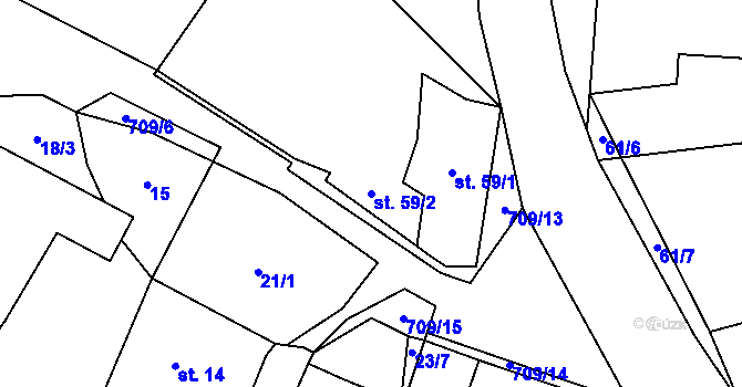 Parcela st. 59/2 v KÚ Polomí, Katastrální mapa