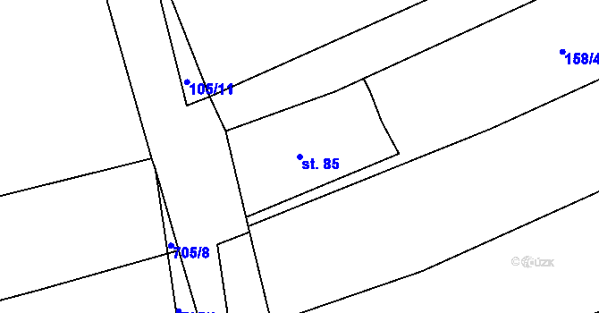 Parcela st. 85 v KÚ Polomí, Katastrální mapa