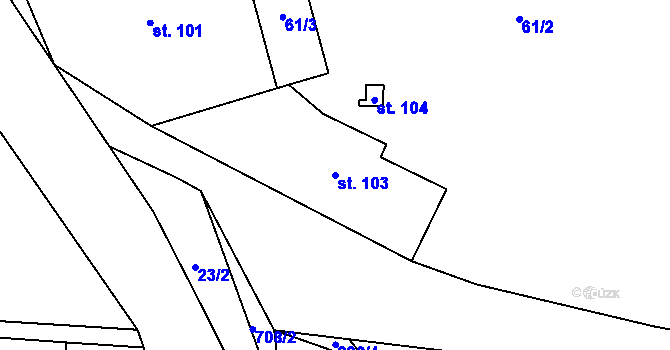 Parcela st. 103 v KÚ Polomí, Katastrální mapa