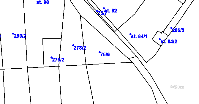 Parcela st. 75/6 v KÚ Polomí, Katastrální mapa