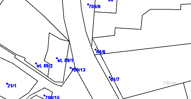 Parcela st. 61/6 v KÚ Polomí, Katastrální mapa
