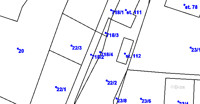 Parcela st. 718/4 v KÚ Polomí, Katastrální mapa