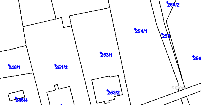 Parcela st. 253/1 v KÚ Bohuslavice u Hlučína, Katastrální mapa