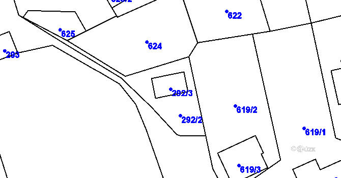 Parcela st. 292/3 v KÚ Bohuslavice u Hlučína, Katastrální mapa