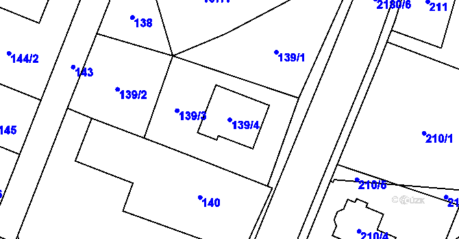 Parcela st. 139/4 v KÚ Bohuslavice u Hlučína, Katastrální mapa