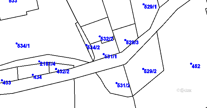Parcela st. 531/1 v KÚ Bohuslavice u Hlučína, Katastrální mapa