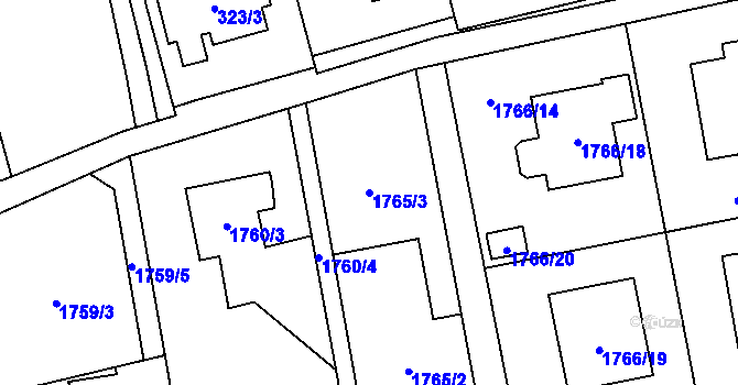 Parcela st. 1765/3 v KÚ Bohuslavice u Hlučína, Katastrální mapa