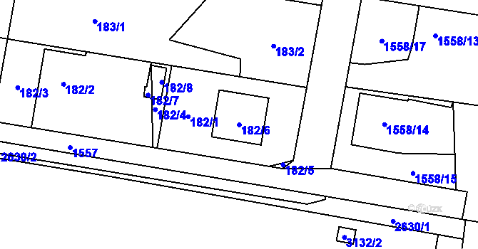 Parcela st. 182/6 v KÚ Bohuslavice u Hlučína, Katastrální mapa