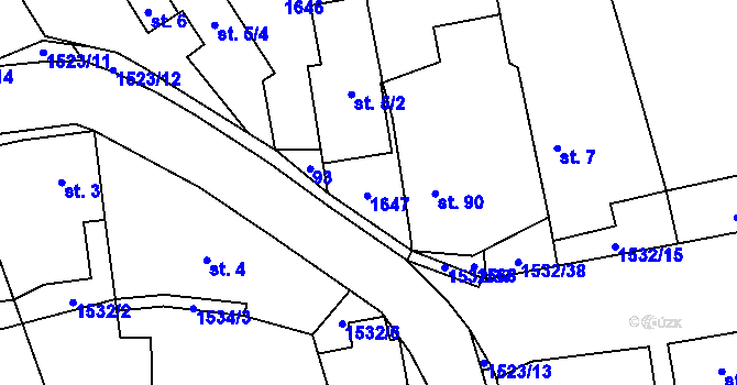 Parcela st. 5/3 v KÚ Bohuslavice nad Moravou, Katastrální mapa