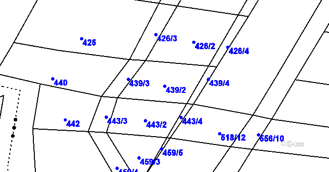 Parcela st. 439/2 v KÚ Bohuslavice nad Moravou, Katastrální mapa