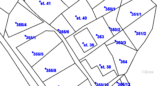 Parcela st. 39 v KÚ Bohuslavice nad Úpou, Katastrální mapa