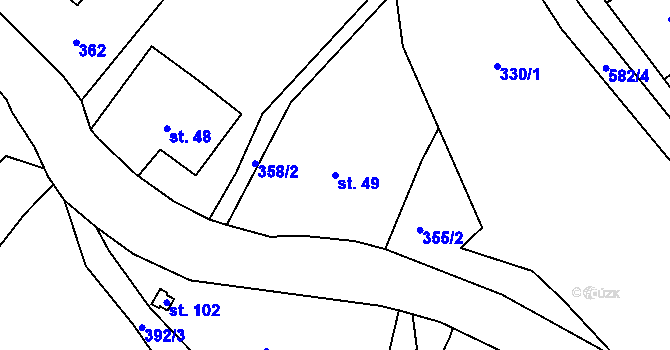 Parcela st. 49 v KÚ Bohuslavice nad Úpou, Katastrální mapa