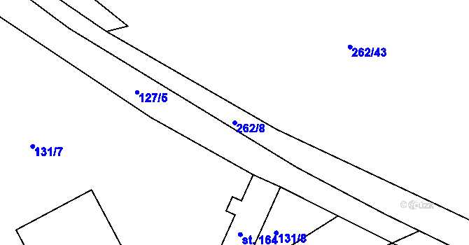 Parcela st. 262/8 v KÚ Bohuslavice nad Úpou, Katastrální mapa