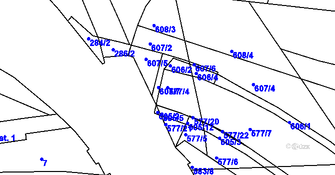 Parcela st. 577/4 v KÚ Bohuslavice nad Úpou, Katastrální mapa