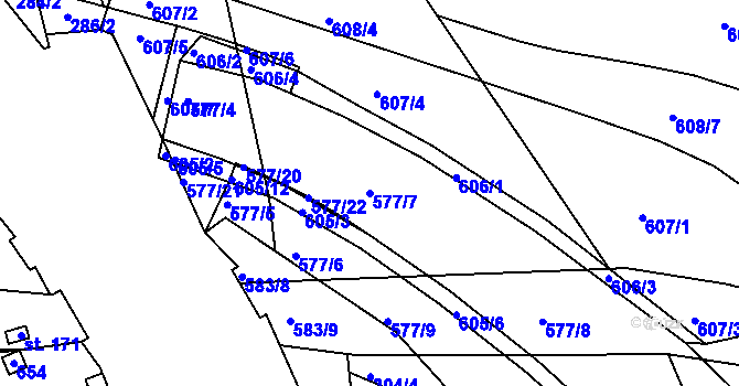 Parcela st. 577/7 v KÚ Bohuslavice nad Úpou, Katastrální mapa