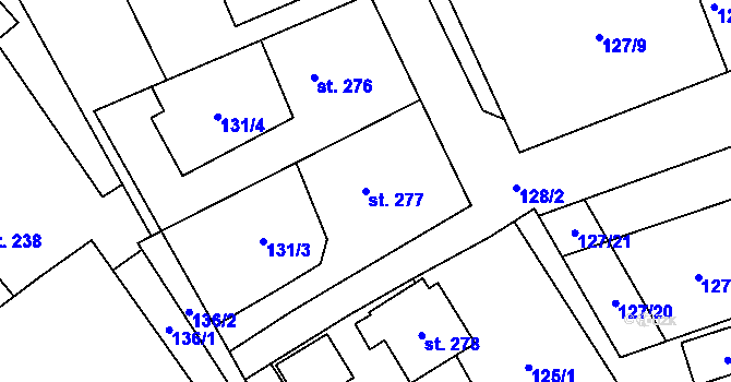 Parcela st. 277 v KÚ Bohuslavice nad Vláří, Katastrální mapa
