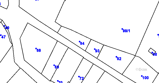 Parcela st. 94 v KÚ Bohuslavice u Kyjova, Katastrální mapa