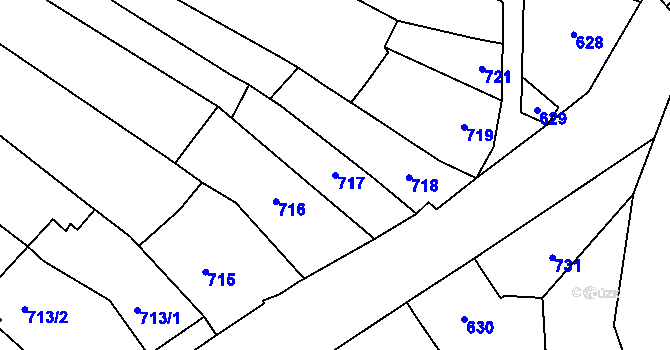 Parcela st. 717 v KÚ Bohuslavice u Kyjova, Katastrální mapa