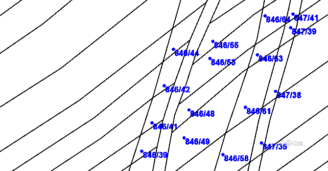 Parcela st. 846/42 v KÚ Bohuslavice u Kyjova, Katastrální mapa
