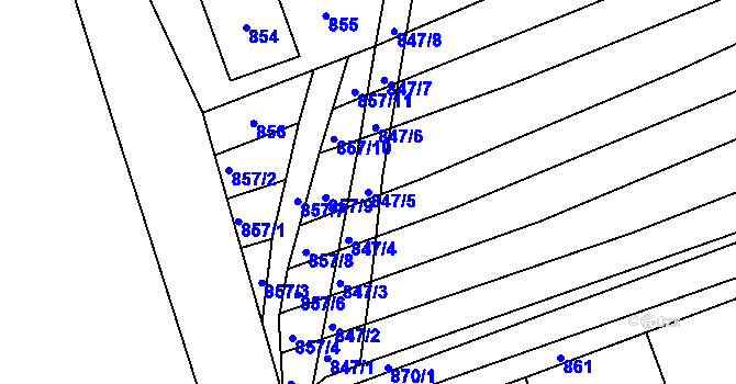 Parcela st. 847/5 v KÚ Bohuslavice u Kyjova, Katastrální mapa