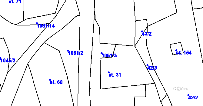 Parcela st. 1061/3 v KÚ Bohuslávky, Katastrální mapa