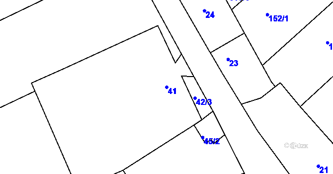 Parcela st. 41 v KÚ Bohušice, Katastrální mapa