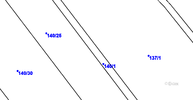 Parcela st. 140/1 v KÚ Bohušice, Katastrální mapa