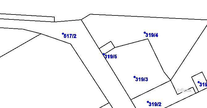 Parcela st. 319/5 v KÚ Bohušice, Katastrální mapa