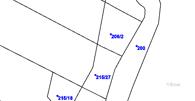 Parcela st. 215/26 v KÚ Bohušice, Katastrální mapa