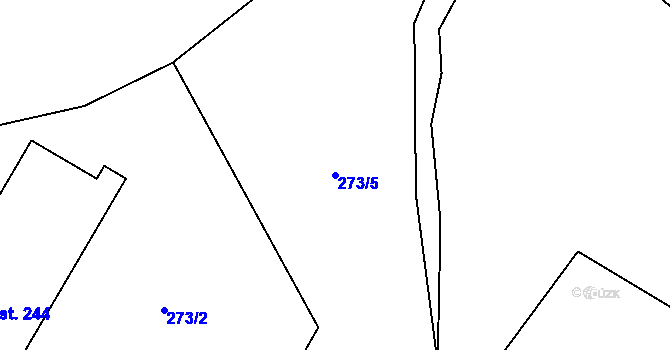 Parcela st. 273/5 v KÚ Bohušov, Katastrální mapa