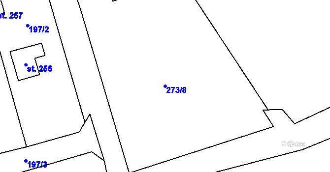 Parcela st. 273/8 v KÚ Bohušov, Katastrální mapa