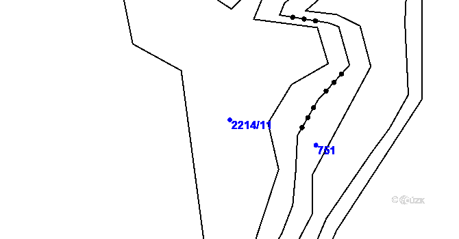 Parcela st. 2214/11 v KÚ Bohušov, Katastrální mapa