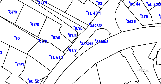 Parcela st. 3352/2 v KÚ Bohušov, Katastrální mapa