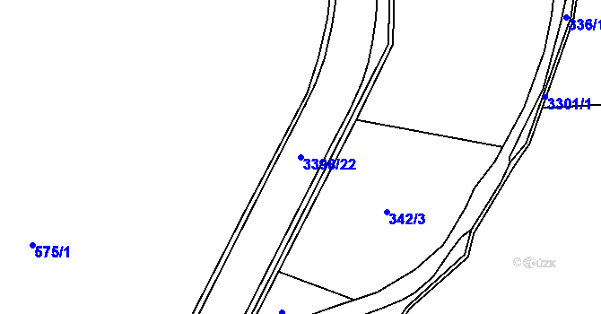 Parcela st. 3398/22 v KÚ Bohušov, Katastrální mapa