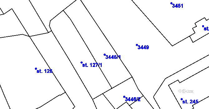Parcela st. 3446/1 v KÚ Bohušov, Katastrální mapa