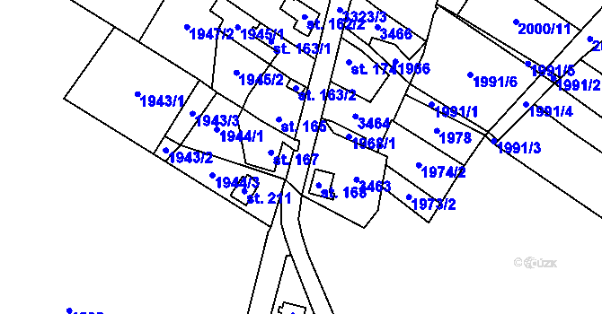 Parcela st. 3323 v KÚ Bohušov, Katastrální mapa