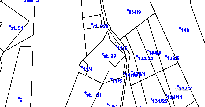 Parcela st. 29 v KÚ Bohušovice nad Ohří, Katastrální mapa
