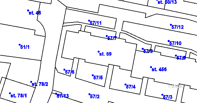 Parcela st. 59 v KÚ Bohušovice nad Ohří, Katastrální mapa