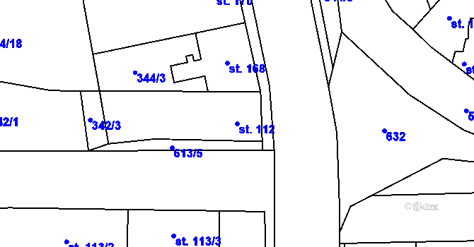 Parcela st. 112 v KÚ Bohušovice nad Ohří, Katastrální mapa