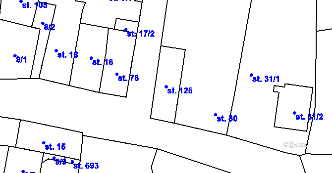Parcela st. 125 v KÚ Bohušovice nad Ohří, Katastrální mapa