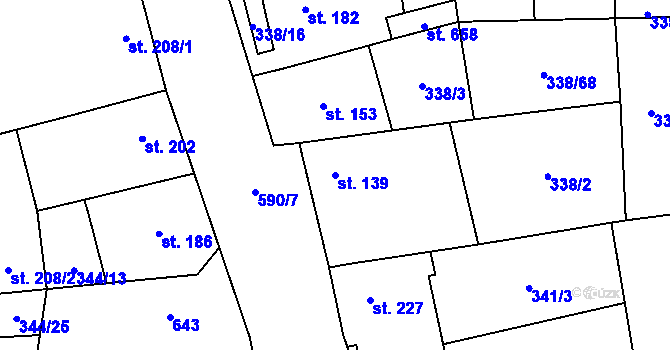 Parcela st. 139 v KÚ Bohušovice nad Ohří, Katastrální mapa