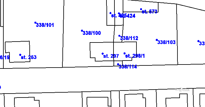 Parcela st. 297 v KÚ Bohušovice nad Ohří, Katastrální mapa