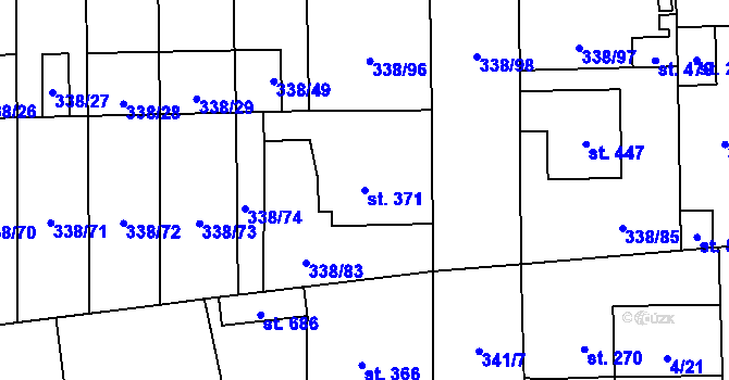 Parcela st. 371 v KÚ Bohušovice nad Ohří, Katastrální mapa