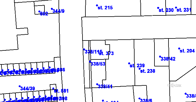 Parcela st. 373 v KÚ Bohušovice nad Ohří, Katastrální mapa