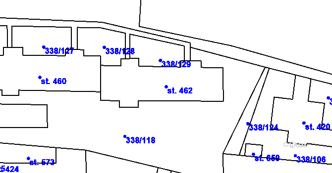 Parcela st. 462 v KÚ Bohušovice nad Ohří, Katastrální mapa