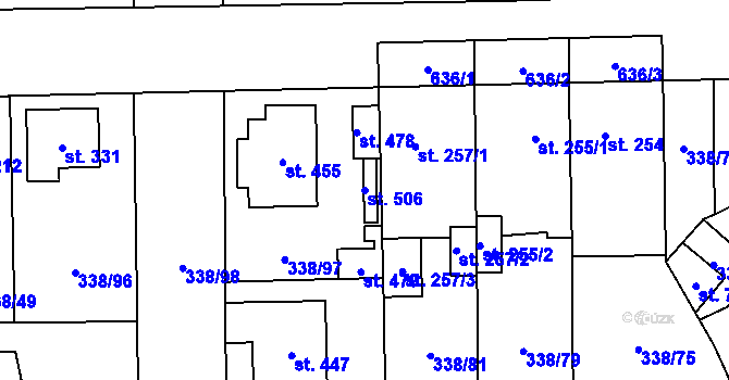 Parcela st. 506 v KÚ Bohušovice nad Ohří, Katastrální mapa