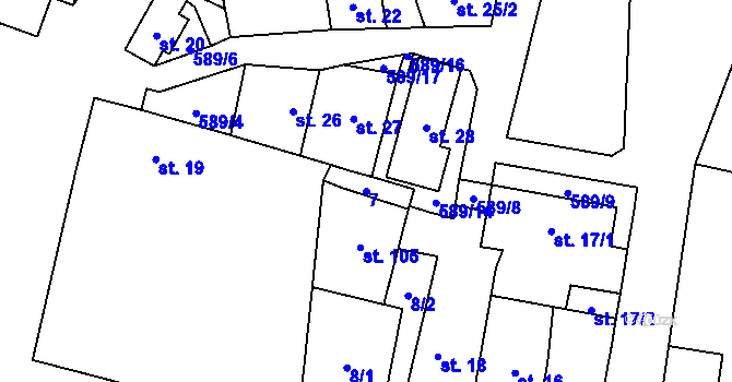 Parcela st. 7 v KÚ Bohušovice nad Ohří, Katastrální mapa