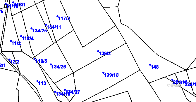 Parcela st. 139/2 v KÚ Bohušovice nad Ohří, Katastrální mapa