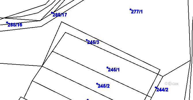 Parcela st. 245 v KÚ Bohušovice nad Ohří, Katastrální mapa